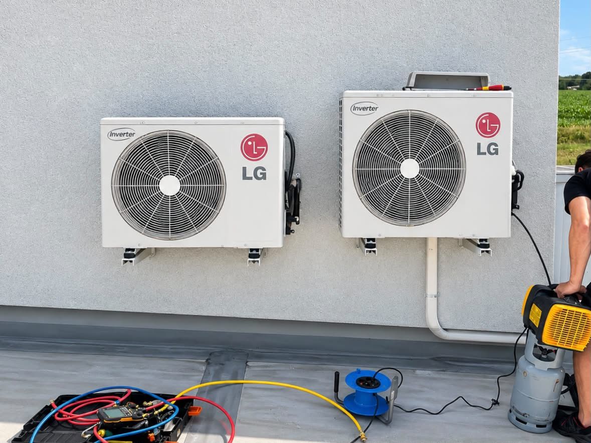Servis dvou venkovních jednotek klimatizace LG – naše realizace